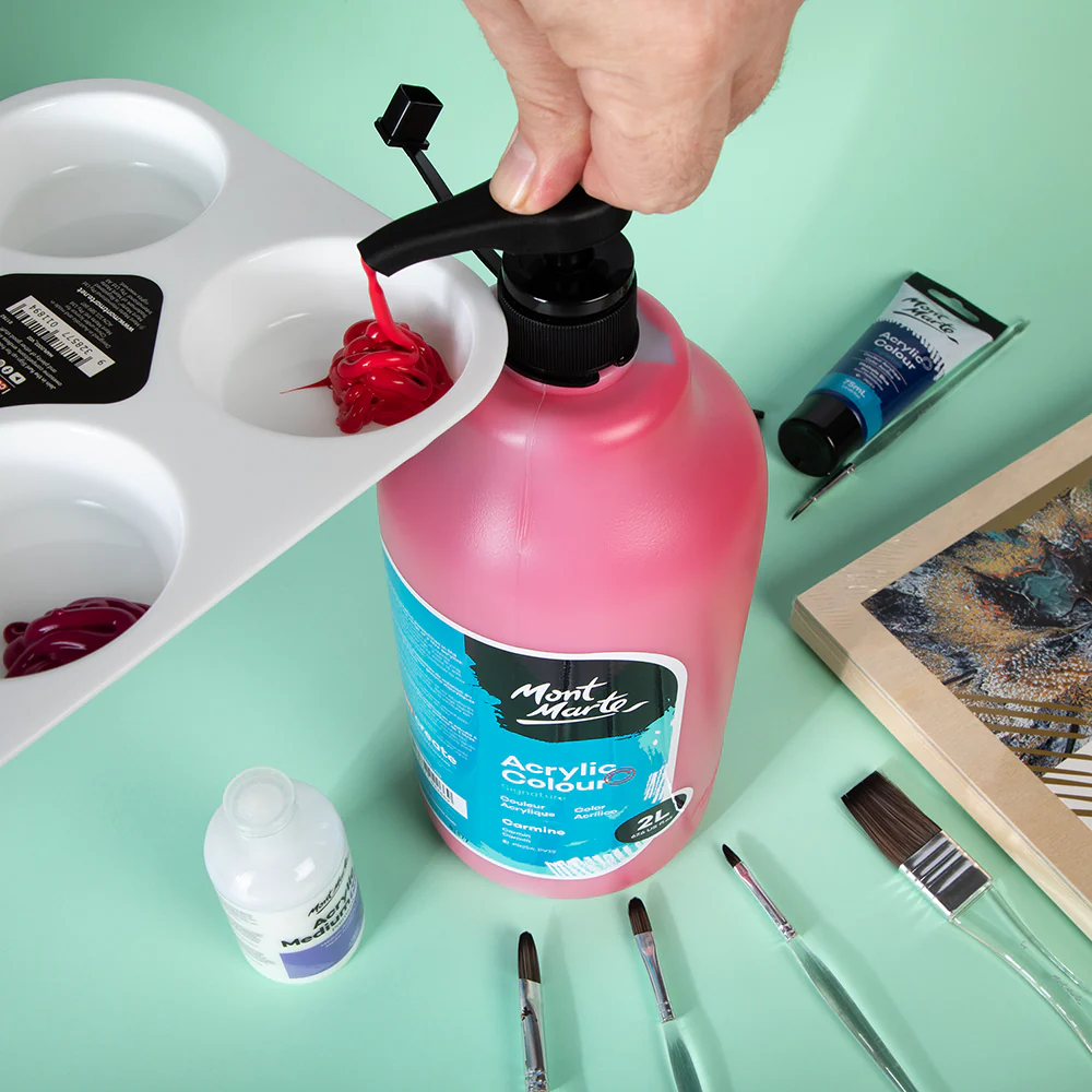 Acrylic Colour Paint Signature 2L Bottle with Pump – Carmine - Image 8