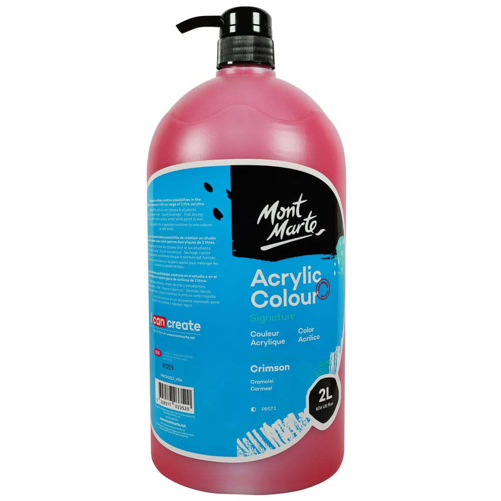 Acrylic Colour Paint Signature 2L Bottle with Pump – Crimson - Image 4