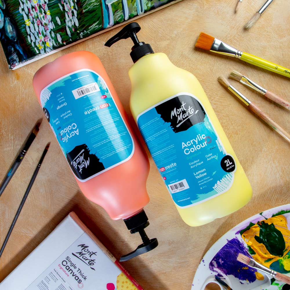 Acrylic Colour Paint Signature 2L Bottle with Pump – Lemon Yellow - Image 10