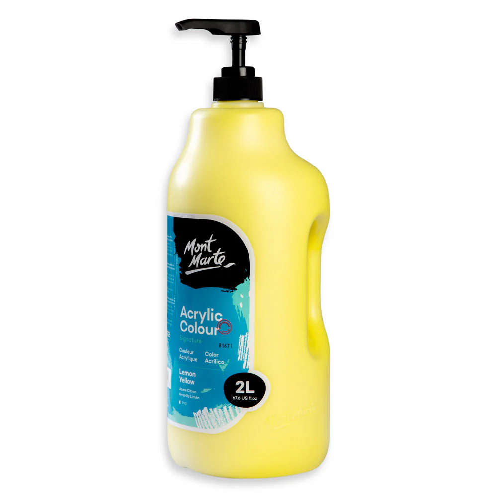 Acrylic Colour Paint Signature 2L Bottle with Pump – Lemon Yellow - Image 2