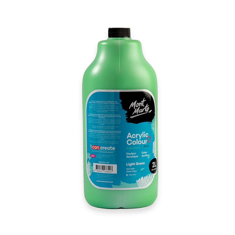 Acrylic Colour Paint Signature 2L Bottle with Pump – Light Green - Image 3