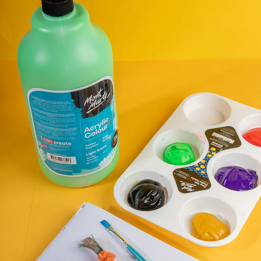 Acrylic Colour Paint Signature 2L Bottle with Pump – Light Green - Image 6
