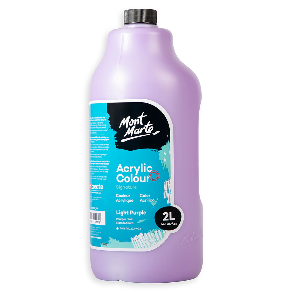 Acrylic Colour Paint Signature 2L Bottle with Pump – Light Purple - Image 2