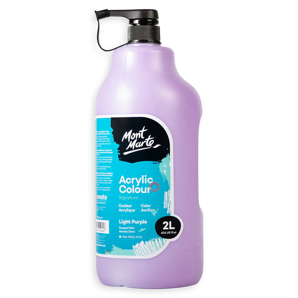 Acrylic Colour Paint Signature 2L Bottle with Pump – Light Purple - Image 4