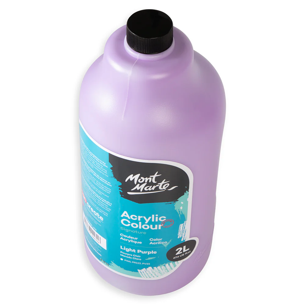 Acrylic Colour Paint Signature 2L Bottle with Pump – Light Purple - Image 5
