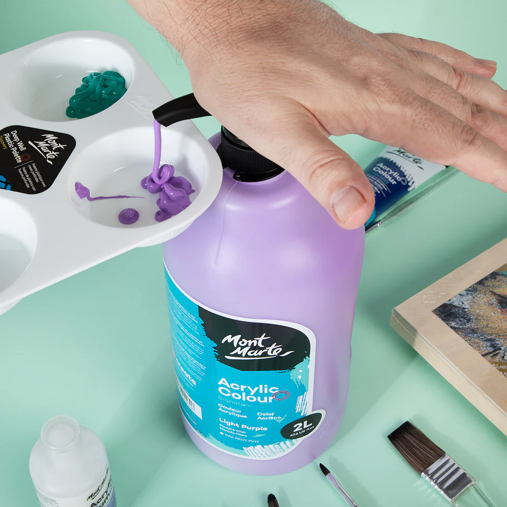 Acrylic Colour Paint Signature 2L Bottle with Pump – Light Purple - Image 8