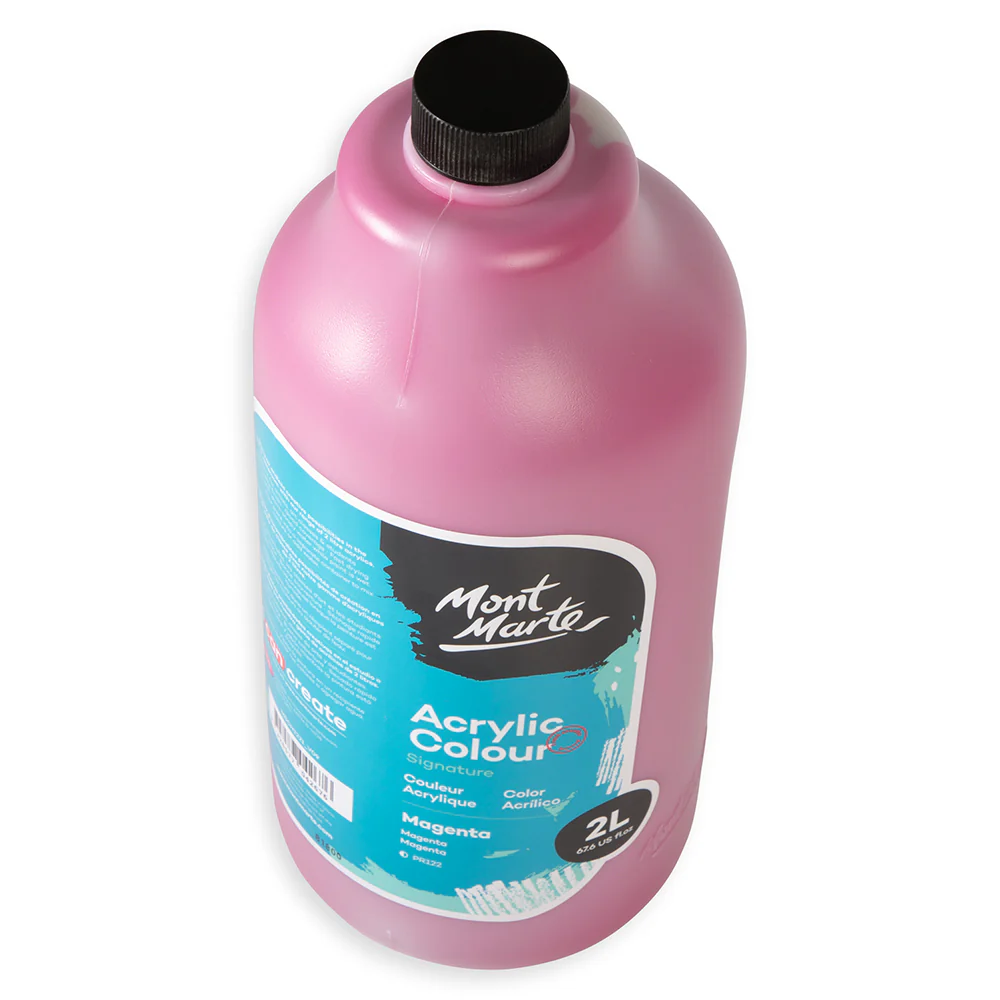 Acrylic Colour Paint Signature 2L Bottle with Pump – Magenta - Image 5