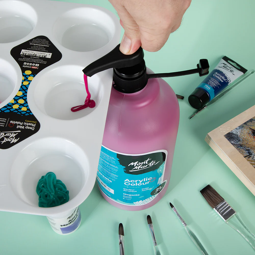 Acrylic Colour Paint Signature 2L Bottle with Pump – Magenta - Image 8