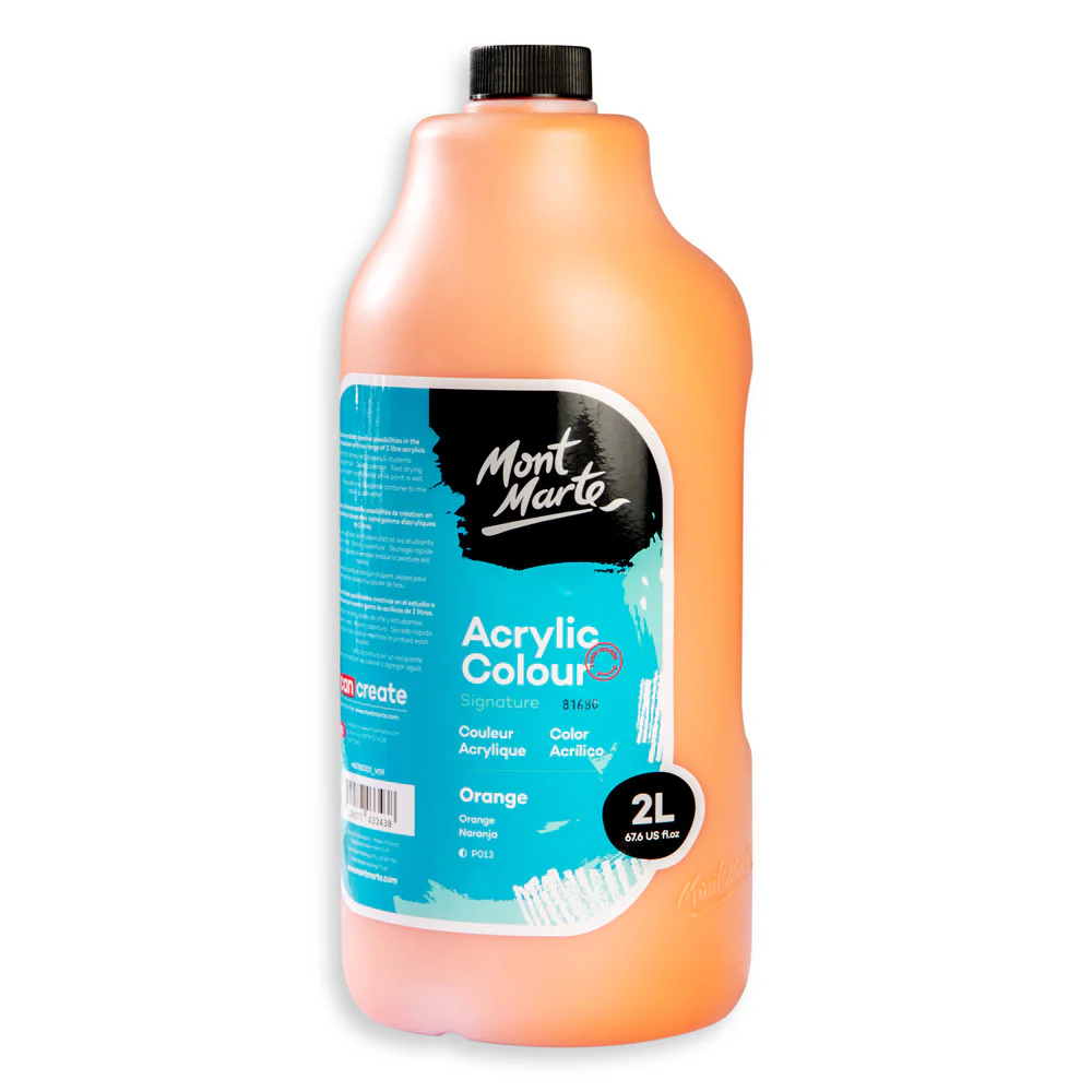Acrylic Colour Paint Signature 2L Bottle with Pump – Orange - Image 2
