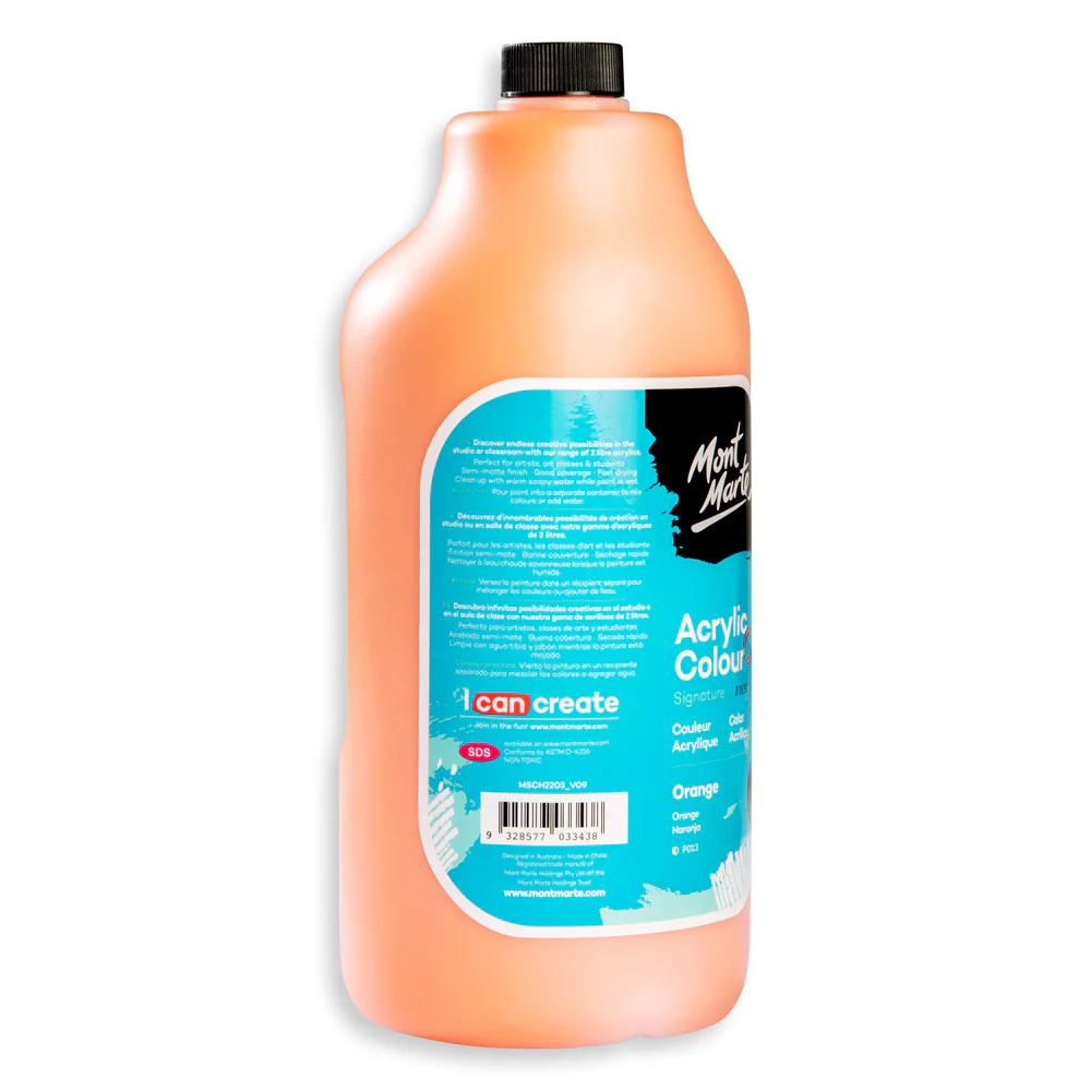 Acrylic Colour Paint Signature 2L Bottle with Pump – Orange - Image 3