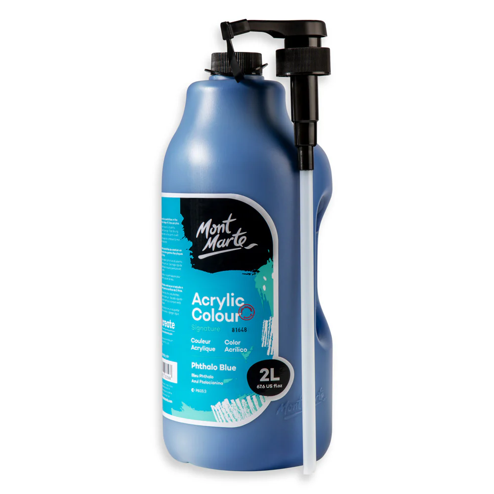 Acrylic Colour Paint Signature 2L Bottle with Pump – Phthalo Blue