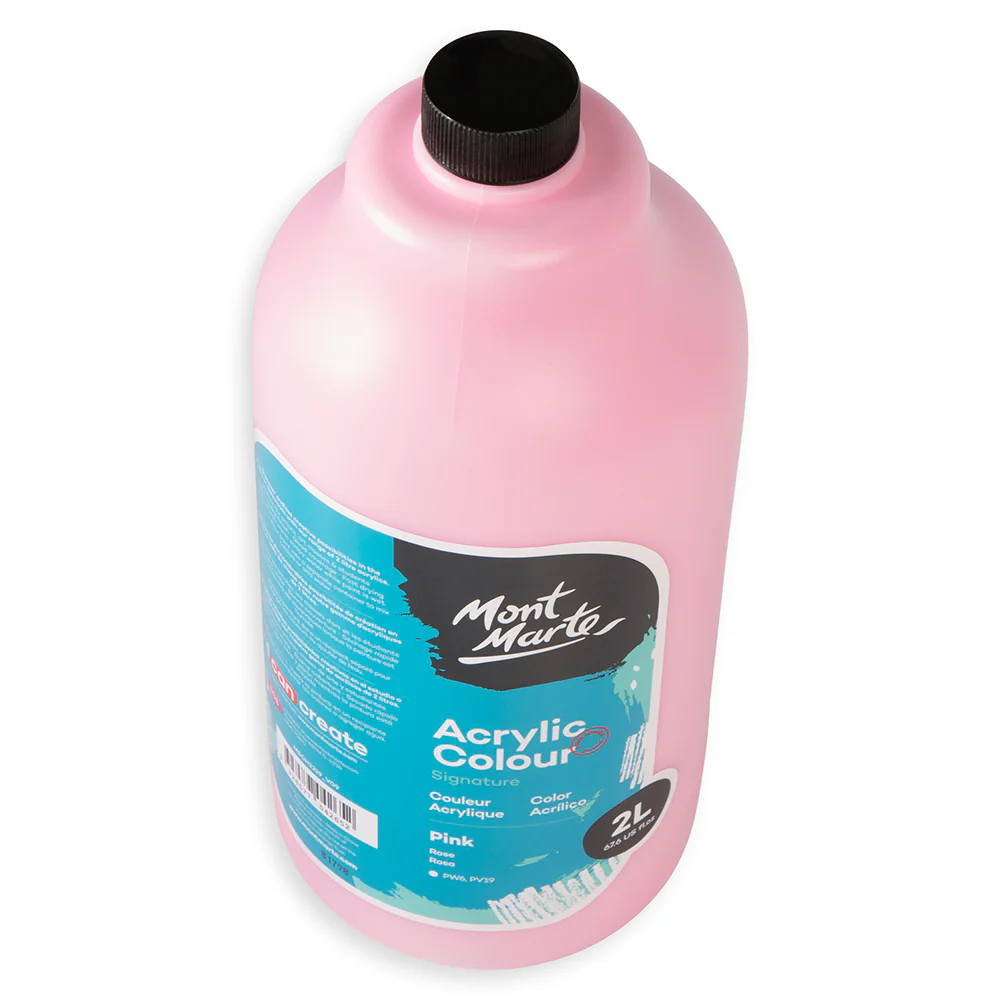 Acrylic Colour Paint Signature 2L Bottle with Pump – Pink - Image 5