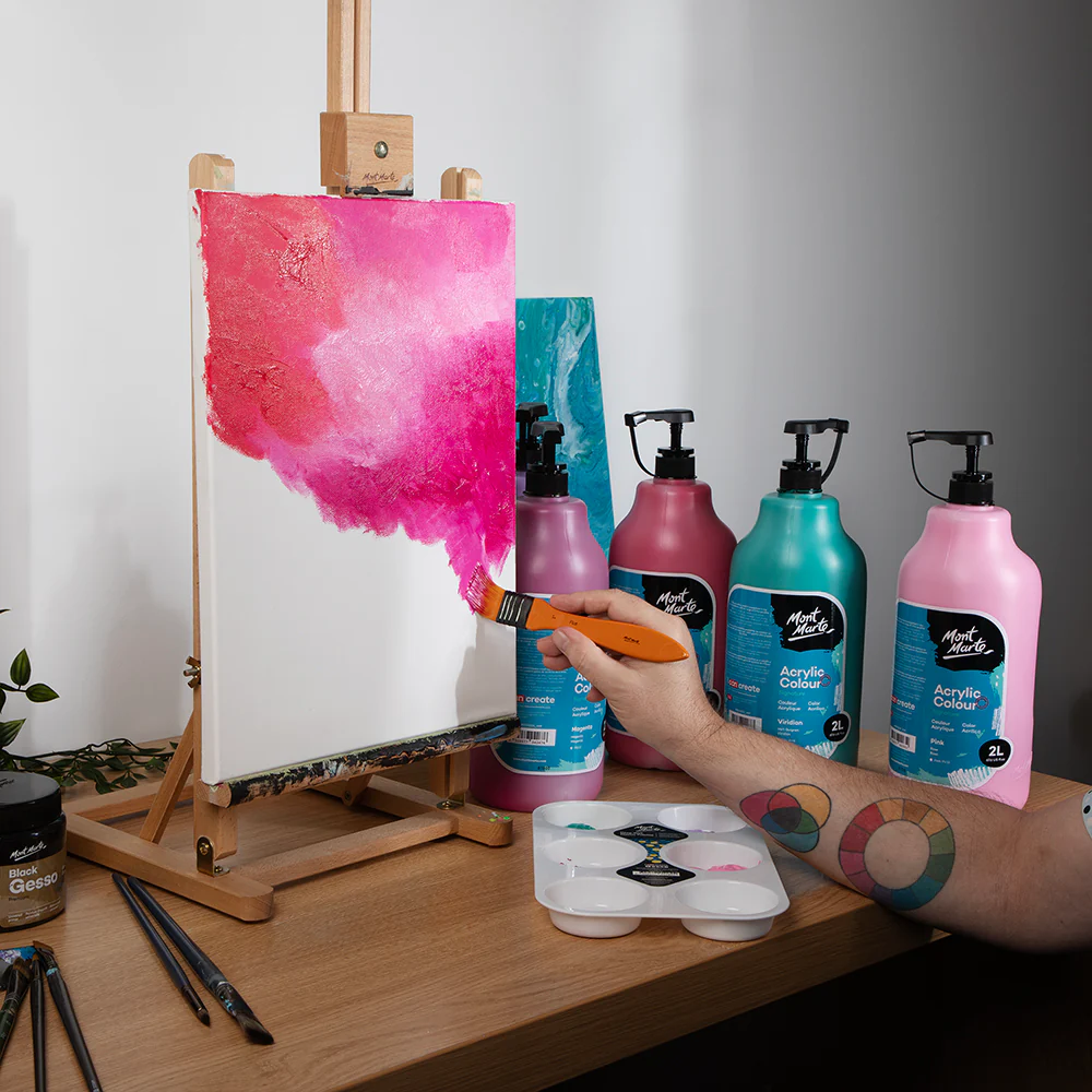 Acrylic Colour Paint Signature 2L Bottle with Pump – Pink - Image 7