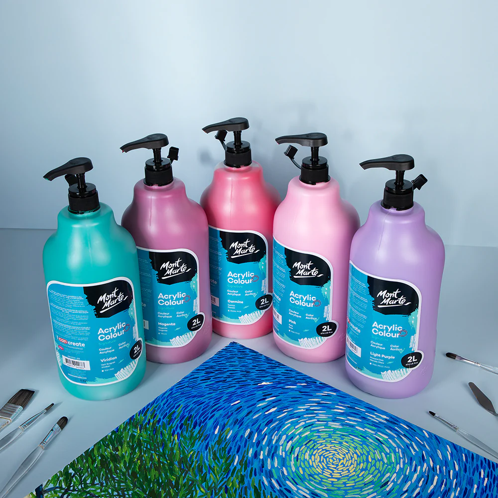 Acrylic Colour Paint Signature 2L Bottle with Pump – Pink - Image 9