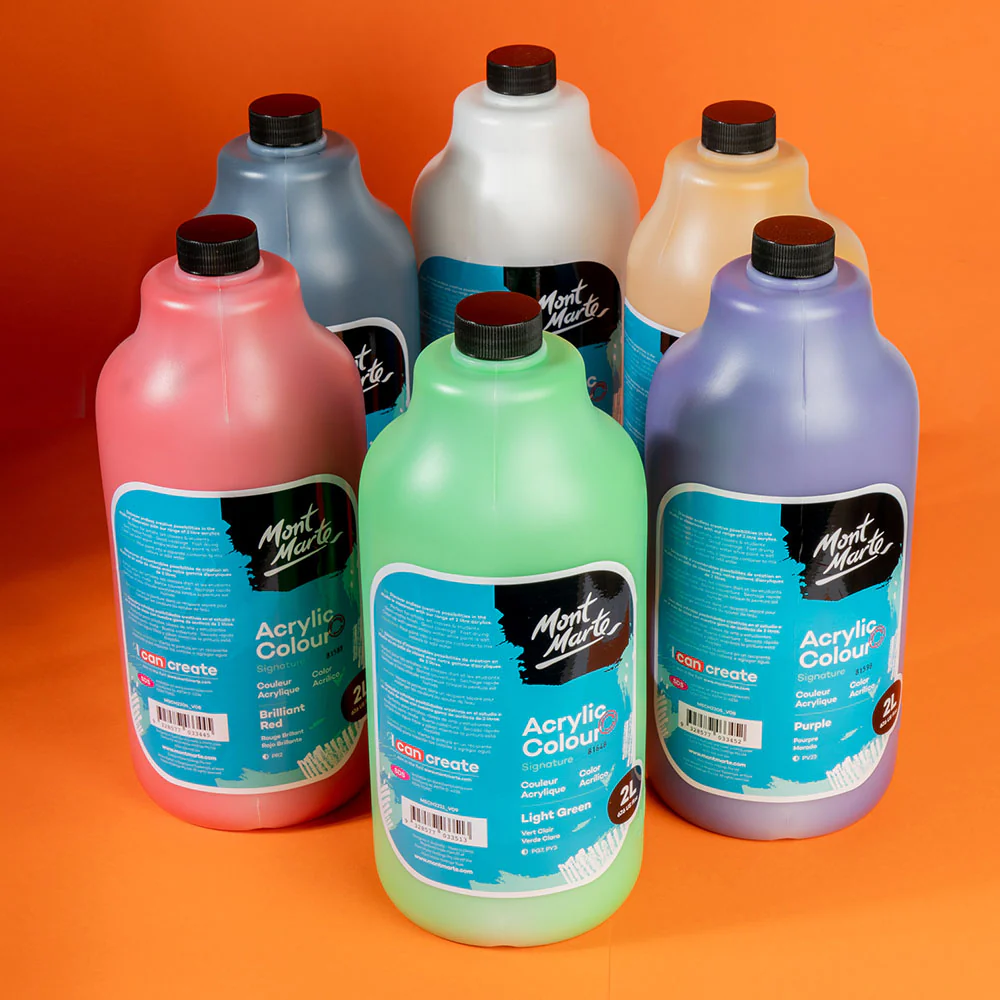 Acrylic Colour Paint Signature 2L Bottle with Pump – Purple - Image 10
