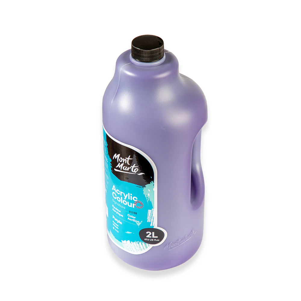 Acrylic Colour Paint Signature 2L Bottle with Pump – Purple - Image 2