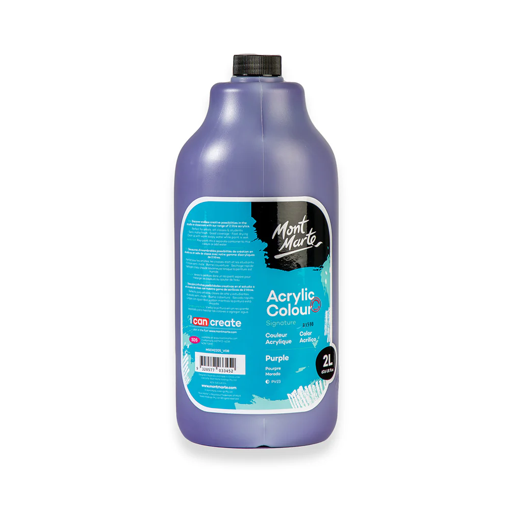 Acrylic Colour Paint Signature 2L Bottle with Pump – Purple - Image 3