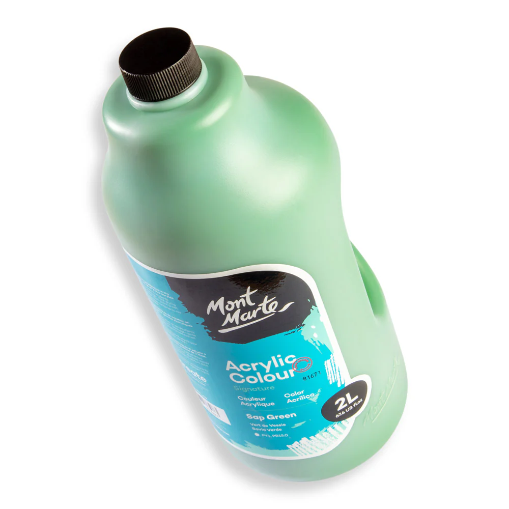 Acrylic Colour Paint Signature 2L Bottle with Pump – Sap Green - Image 4