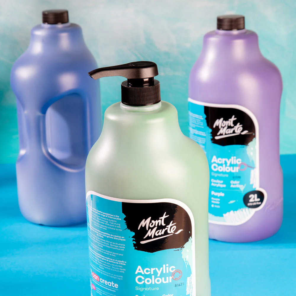 Acrylic Colour Paint Signature 2L Bottle with Pump – Sap Green - Image 9