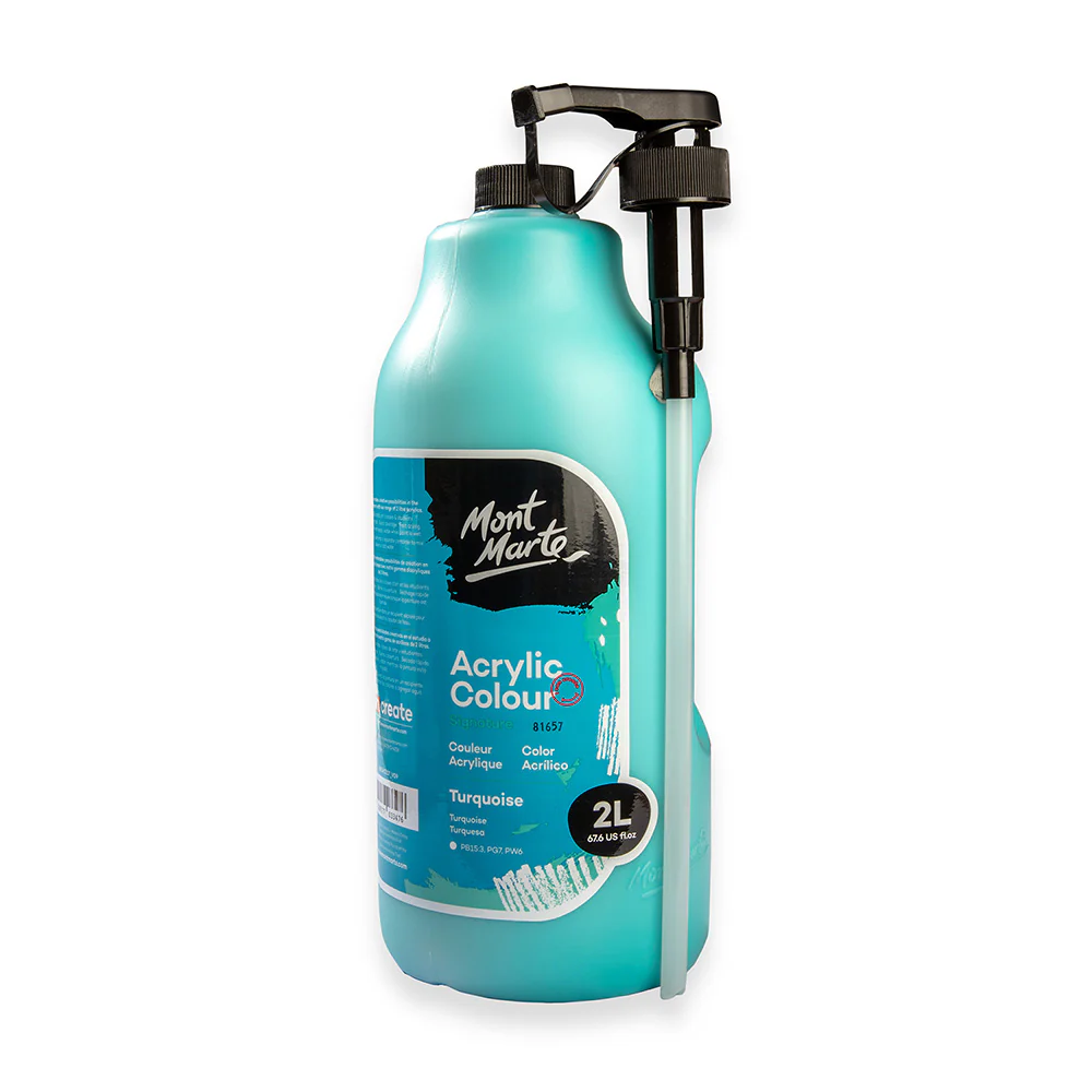 Acrylic Colour Paint Signature 2L Bottle with Pump – Turquoise