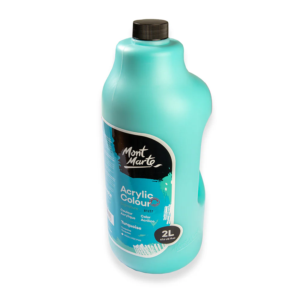 Acrylic Colour Paint Signature 2L Bottle with Pump – Turquoise - Image 2