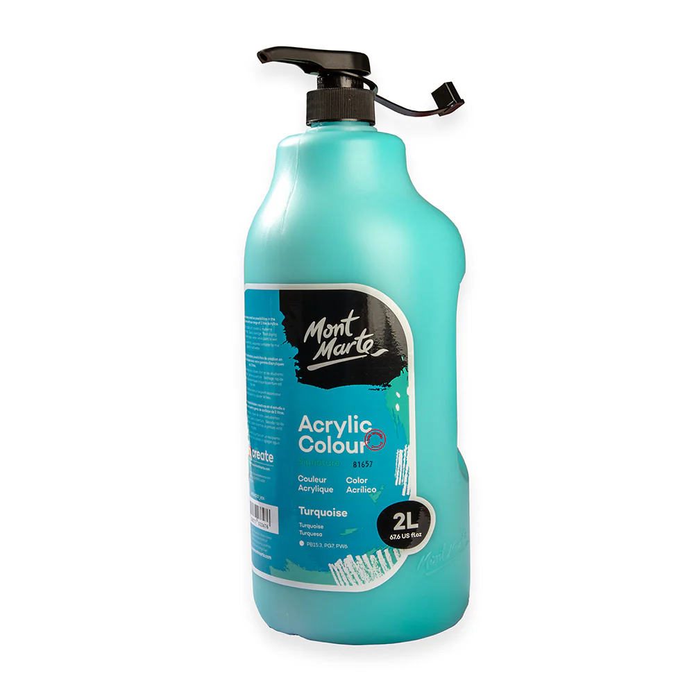 Acrylic Colour Paint Signature 2L Bottle with Pump – Turquoise - Image 4