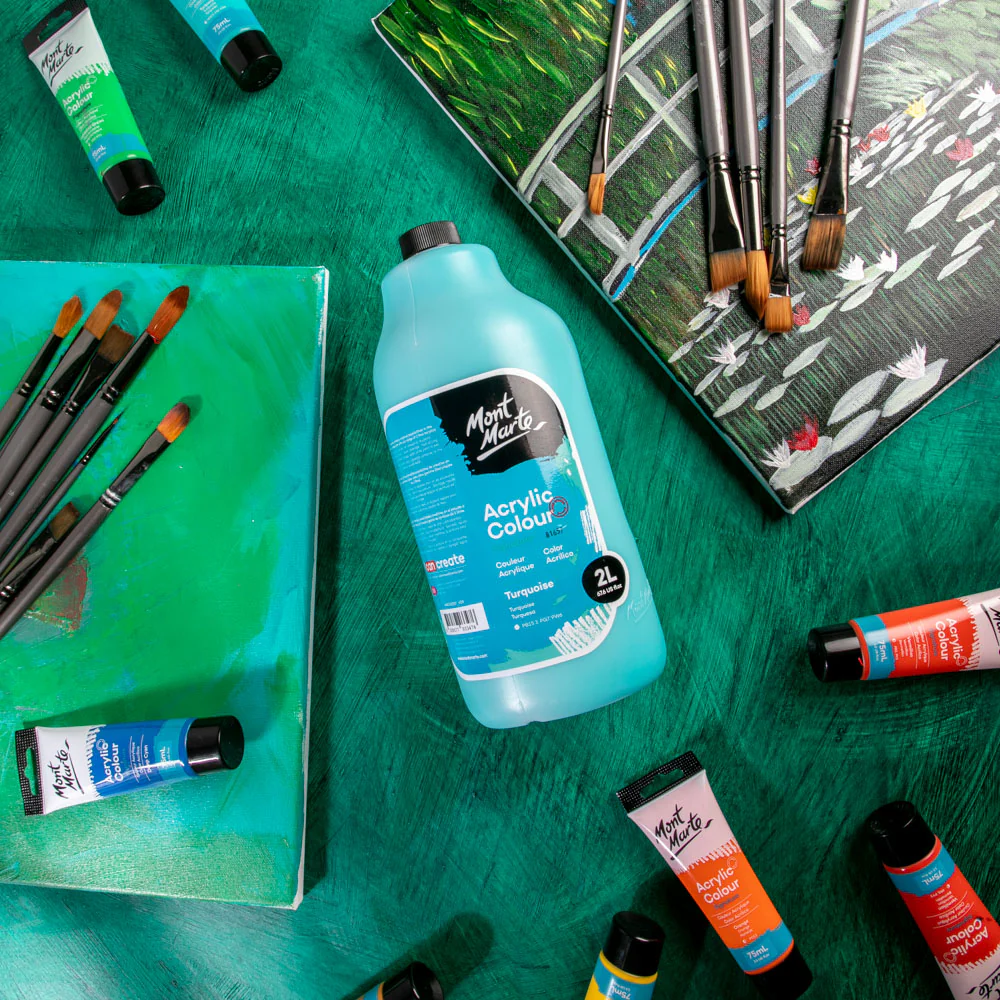 Acrylic Colour Paint Signature 2L Bottle with Pump – Turquoise - Image 6