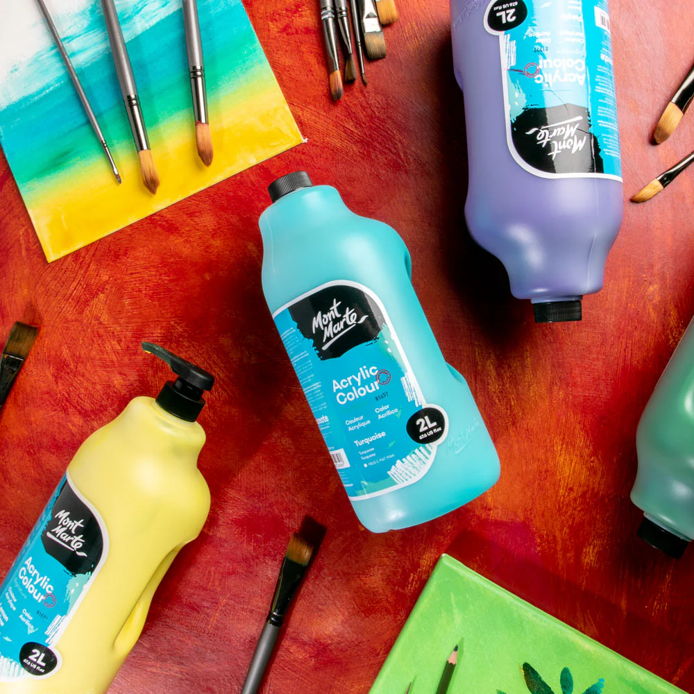 Acrylic Colour Paint Signature 2L Bottle with Pump – Turquoise - Image 7
