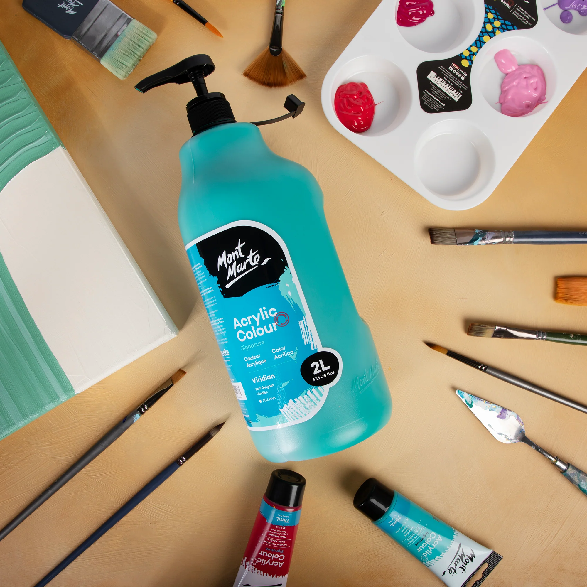 Acrylic Colour Paint Signature 2L Bottle with Pump – Viridian - Image 10