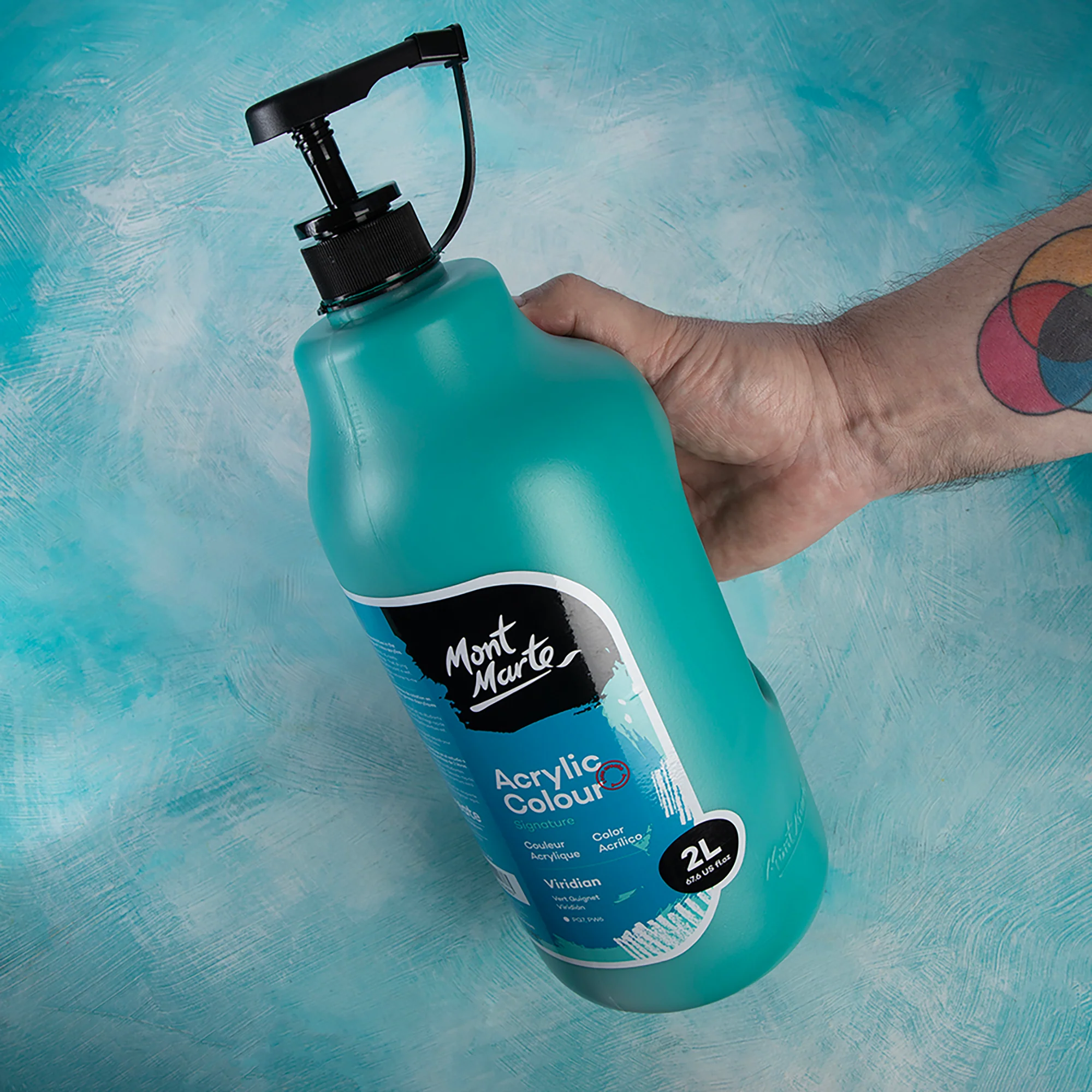 Acrylic Colour Paint Signature 2L Bottle with Pump – Viridian - Image 11