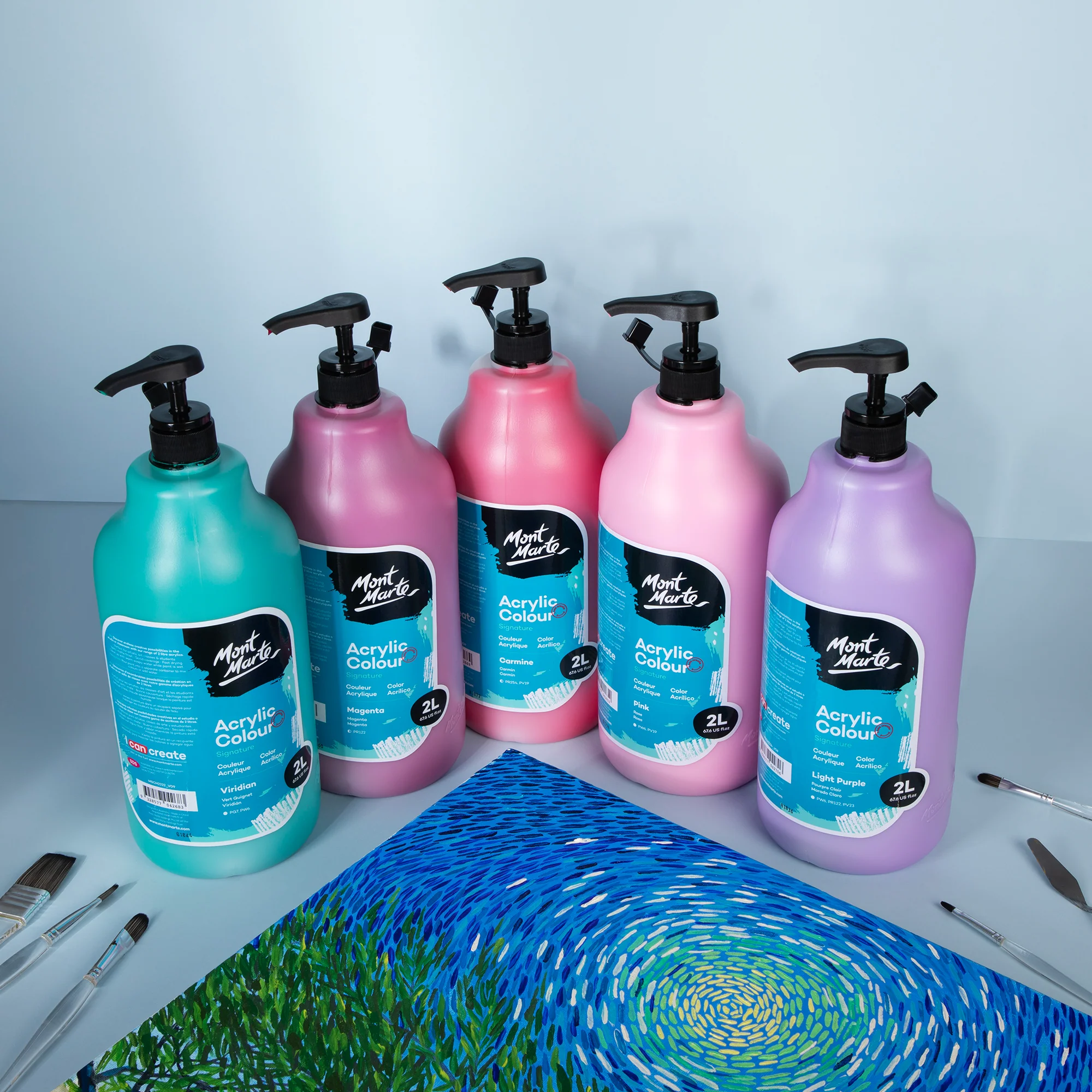Acrylic Colour Paint Signature 2L Bottle with Pump – Viridian - Image 9