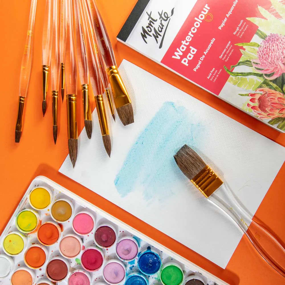 Acrylic Handle Watercolour Brush Set Signature 11pc - Image 6