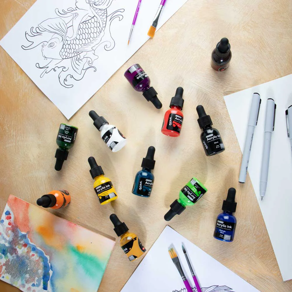 Acrylic Ink Premium 12pc x 20ml - Image 10