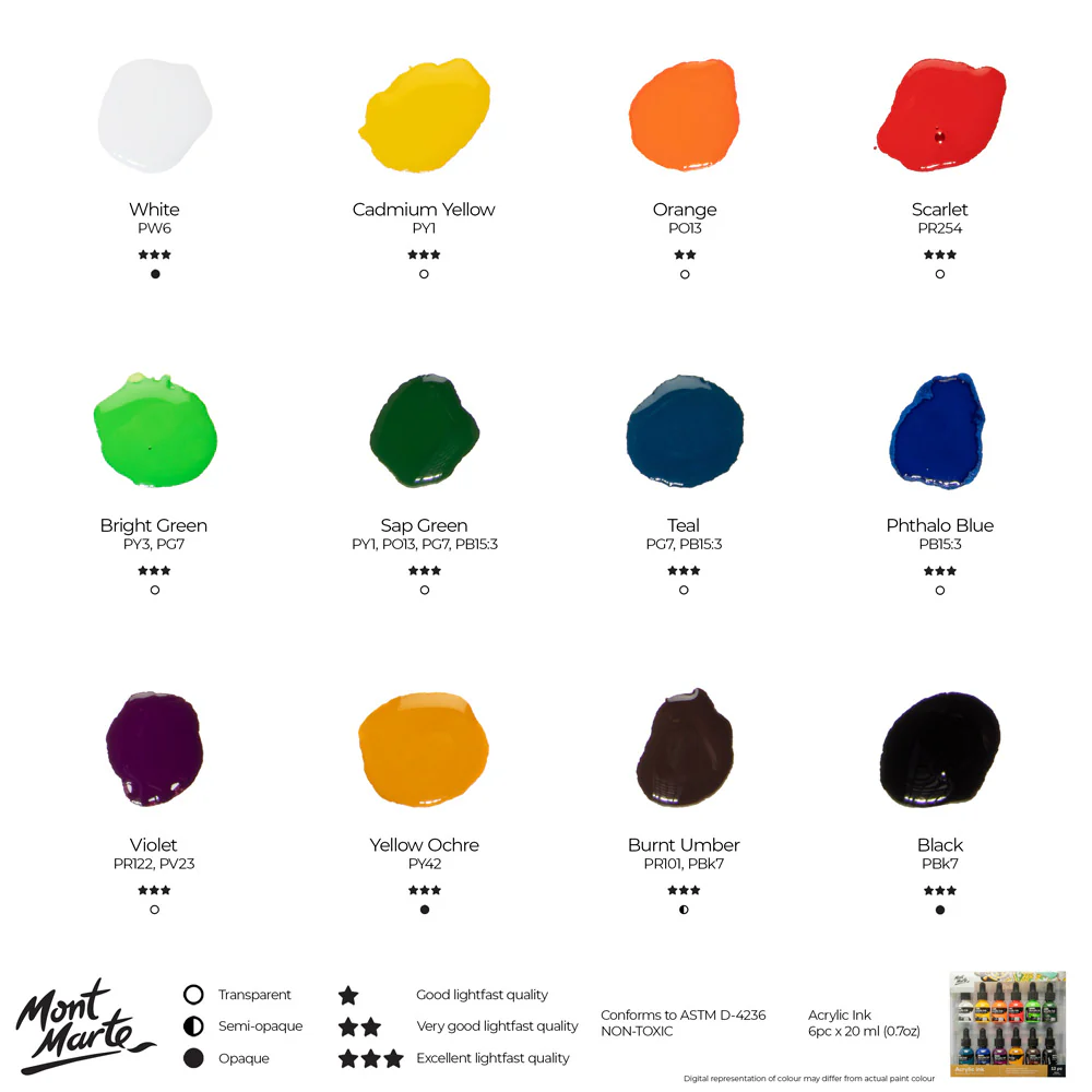 Acrylic Ink Premium 12pc x 20ml - Image 12