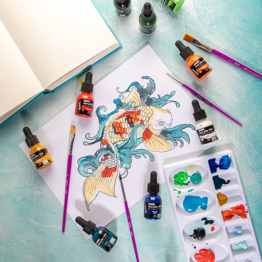 Acrylic Ink Premium 12pc x 20ml - Image 9