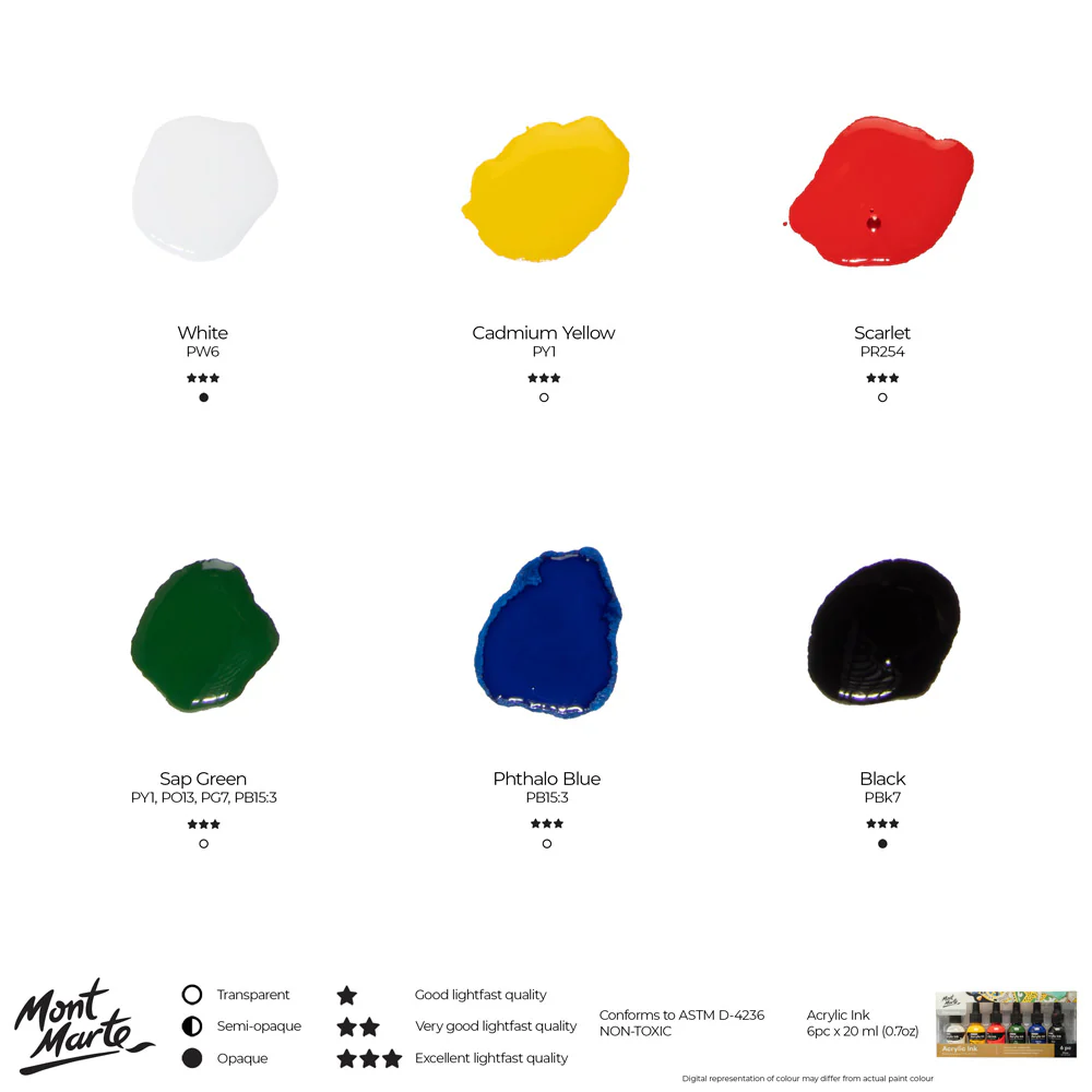 Acrylic Ink Premium 6pc x 20ml - Image 10