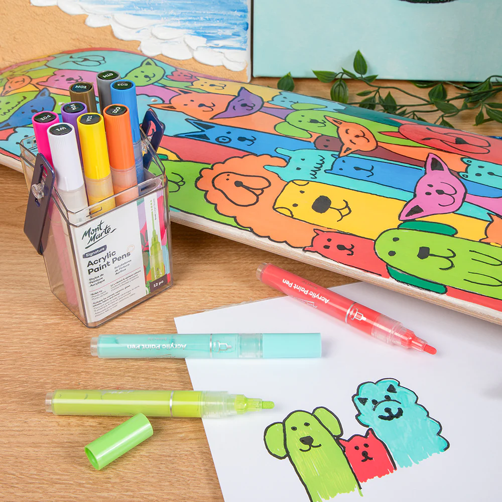 Acrylic Paint Pens in Case Broad Tip Signature 12pc - Image 12