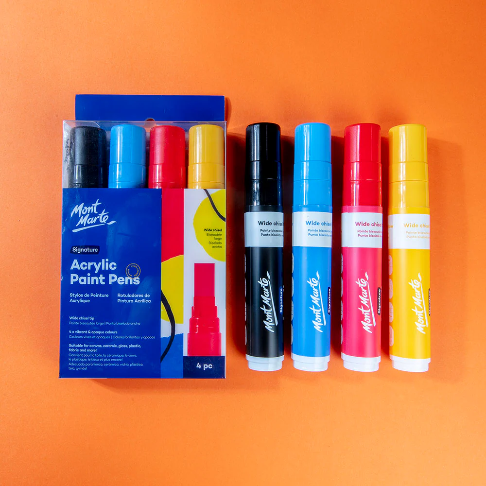 Acrylic Paint Pens Wide Chisel Tip Signature 4pc - Image 2