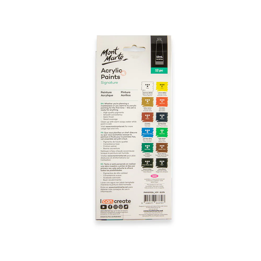 Acrylic Paints Signature 12pc x 12ml - Image 4