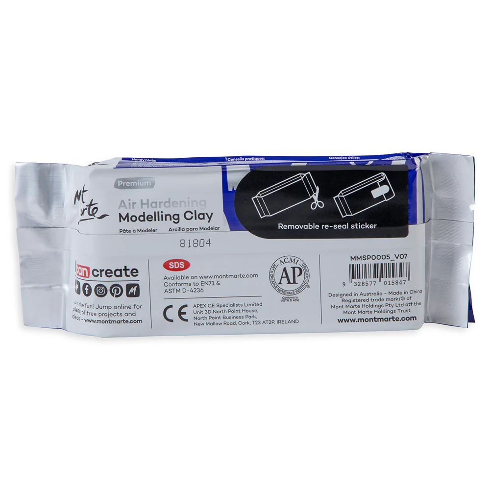 Air Hardening Modelling Clay Premium 500g - White - Image 5