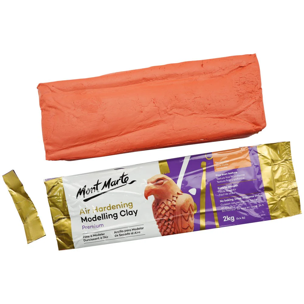 Air Hardening Modelling Clay Premium 2kg - Terracotta - Image 4