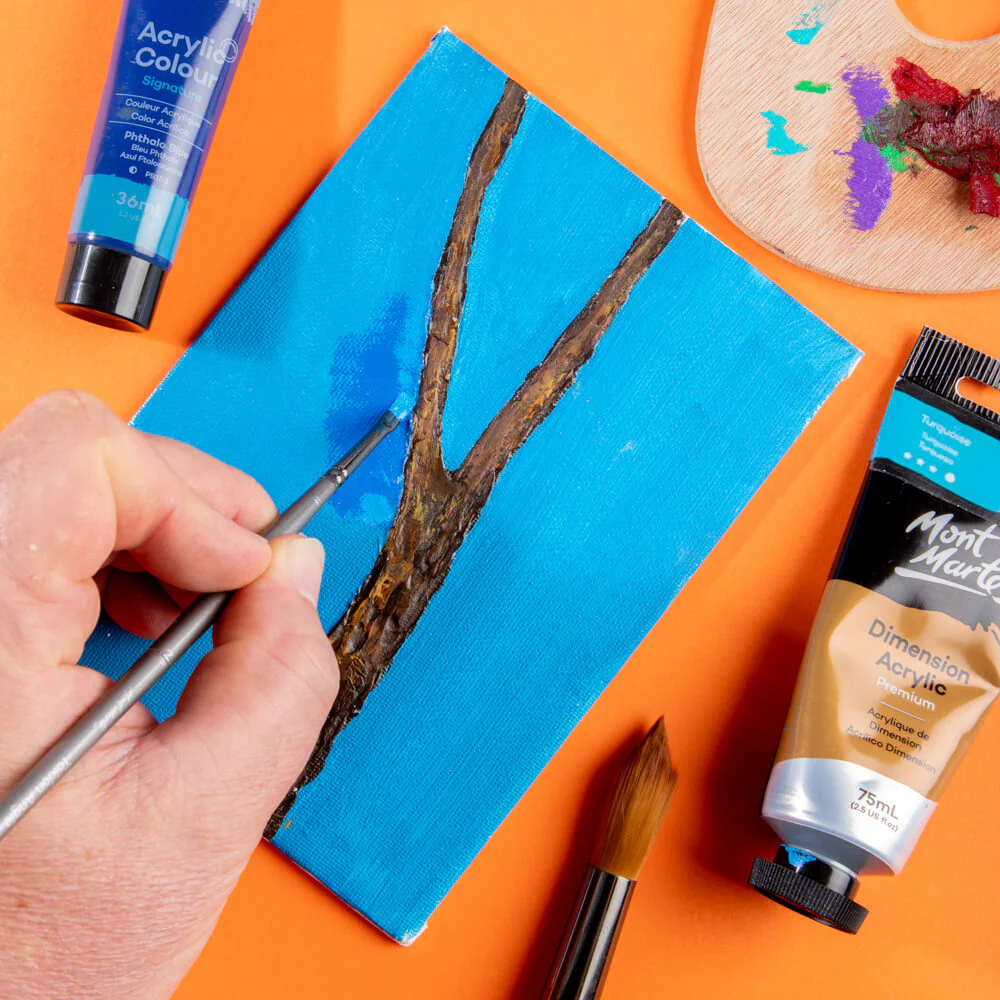 Artist Acrylic Brush Premium Taklon Angle 2 - Image 7