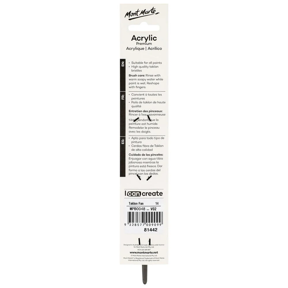 Artist Acrylic Brush Premium Taklon Fan 14 - Image 3