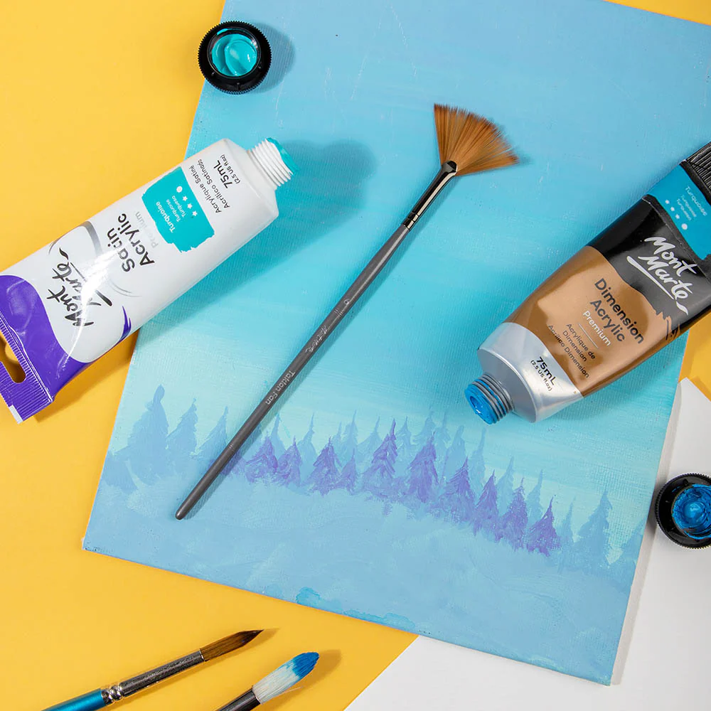 Artist Acrylic Brush Premium Taklon Fan 6 - Image 9