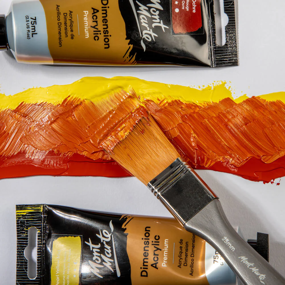Artist Acrylic Brush Premium Taklon Flat Wide 25mm - Image 4