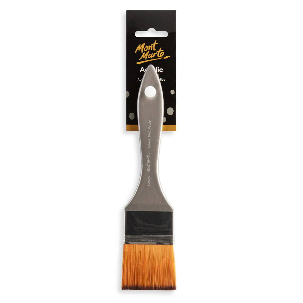 Artist Acrylic Brush Premium Taklon Flat Wide 50mm
