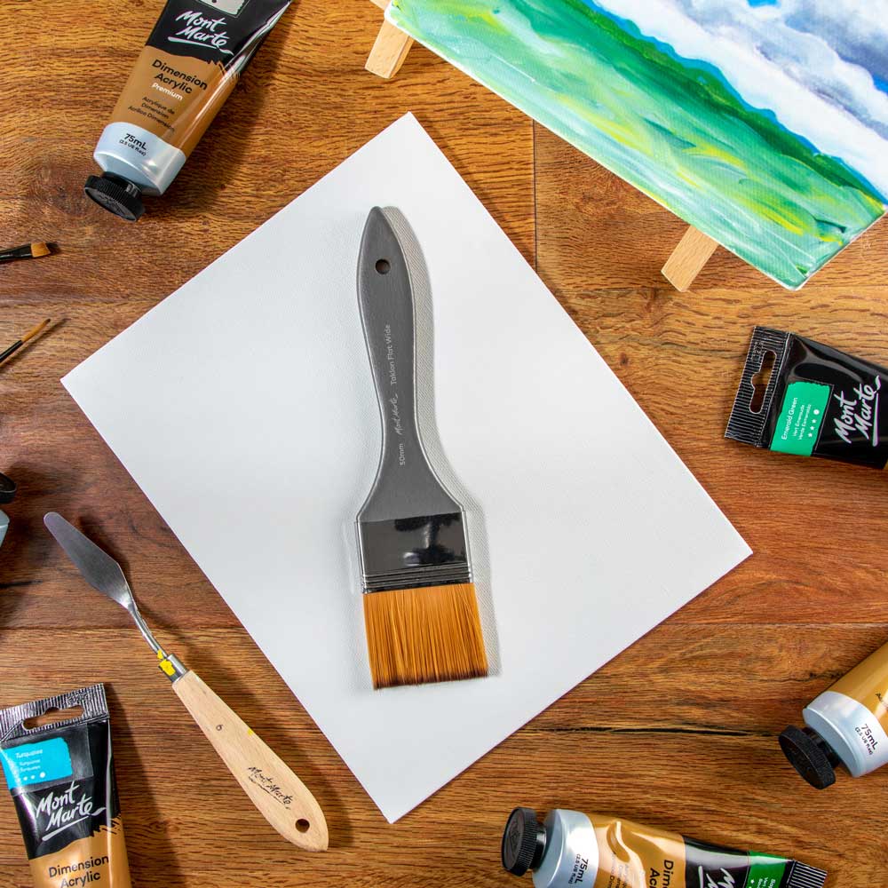 Artist Acrylic Brush Premium Taklon Flat Wide 50mm - Image 6