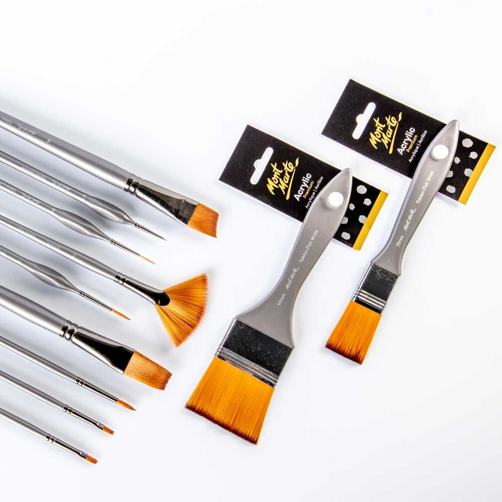 Artist Acrylic Brush Premium Taklon Flat Wide 50mm - Image 8
