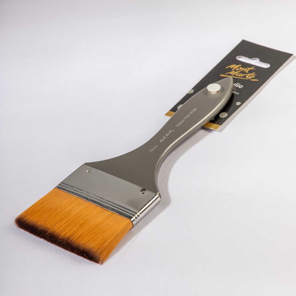 Artist Acrylic Brush Premium Taklon Flat Wide 75mm - Image 2