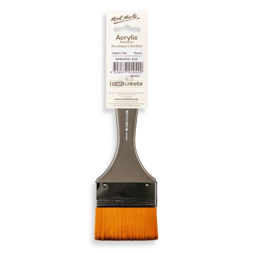 Artist Acrylic Brush Premium Taklon Flat Wide 75mm - Image 4